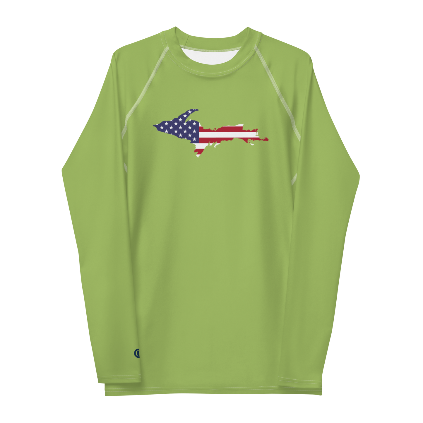 Michigan Upper Peninsula Rash Guard (w/ UP USA Flag) | Men's - Gooseberry Green