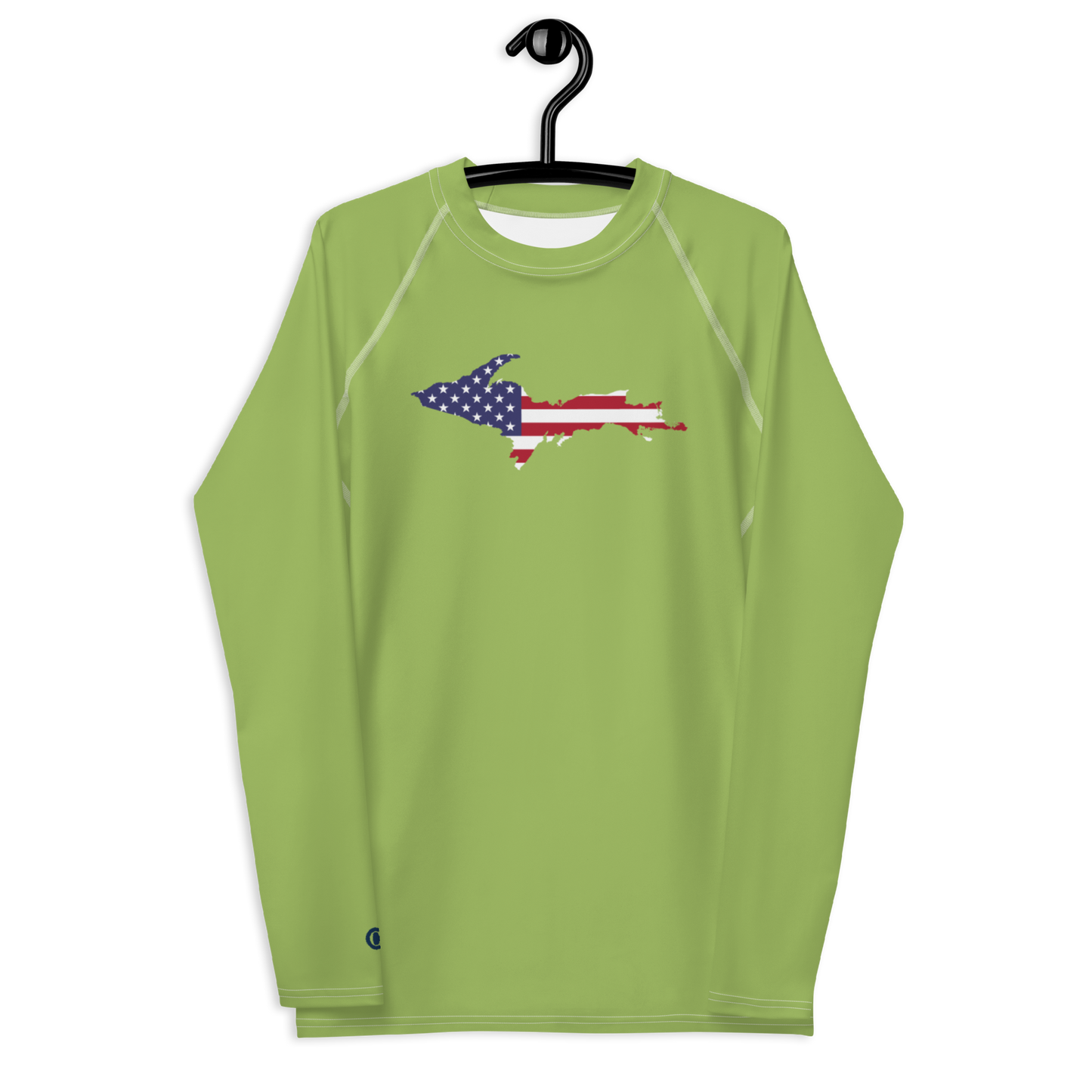 Michigan Upper Peninsula Rash Guard (w/ UP USA Flag) | Men's - Gooseberry Green