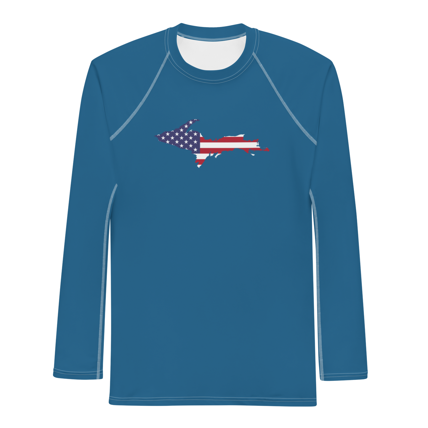 Michigan Upper Peninsula Rash Guard (w/ UP USA Flag) | Men's - Blueberry