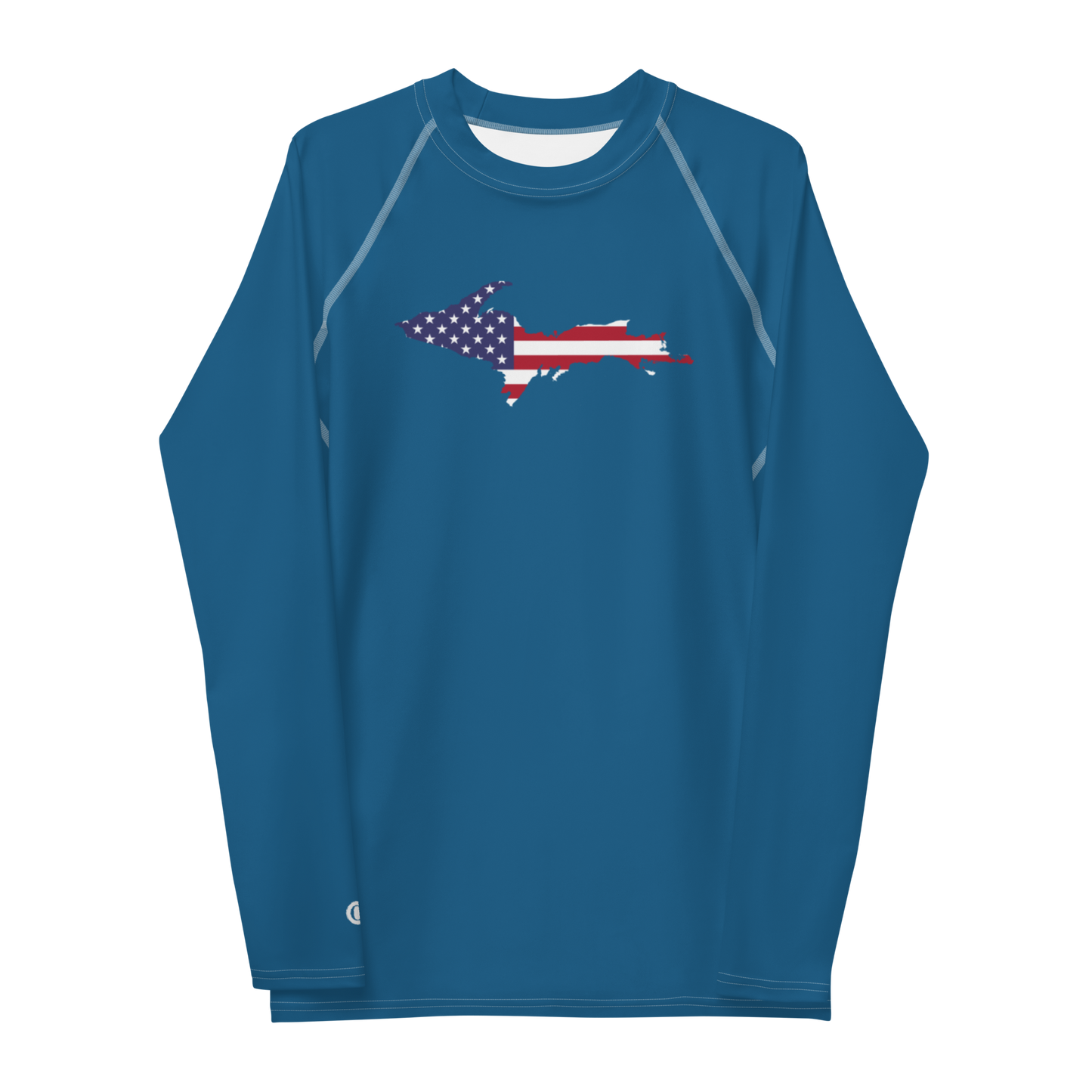 Michigan Upper Peninsula Rash Guard (w/ UP USA Flag) | Men's - Blueberry