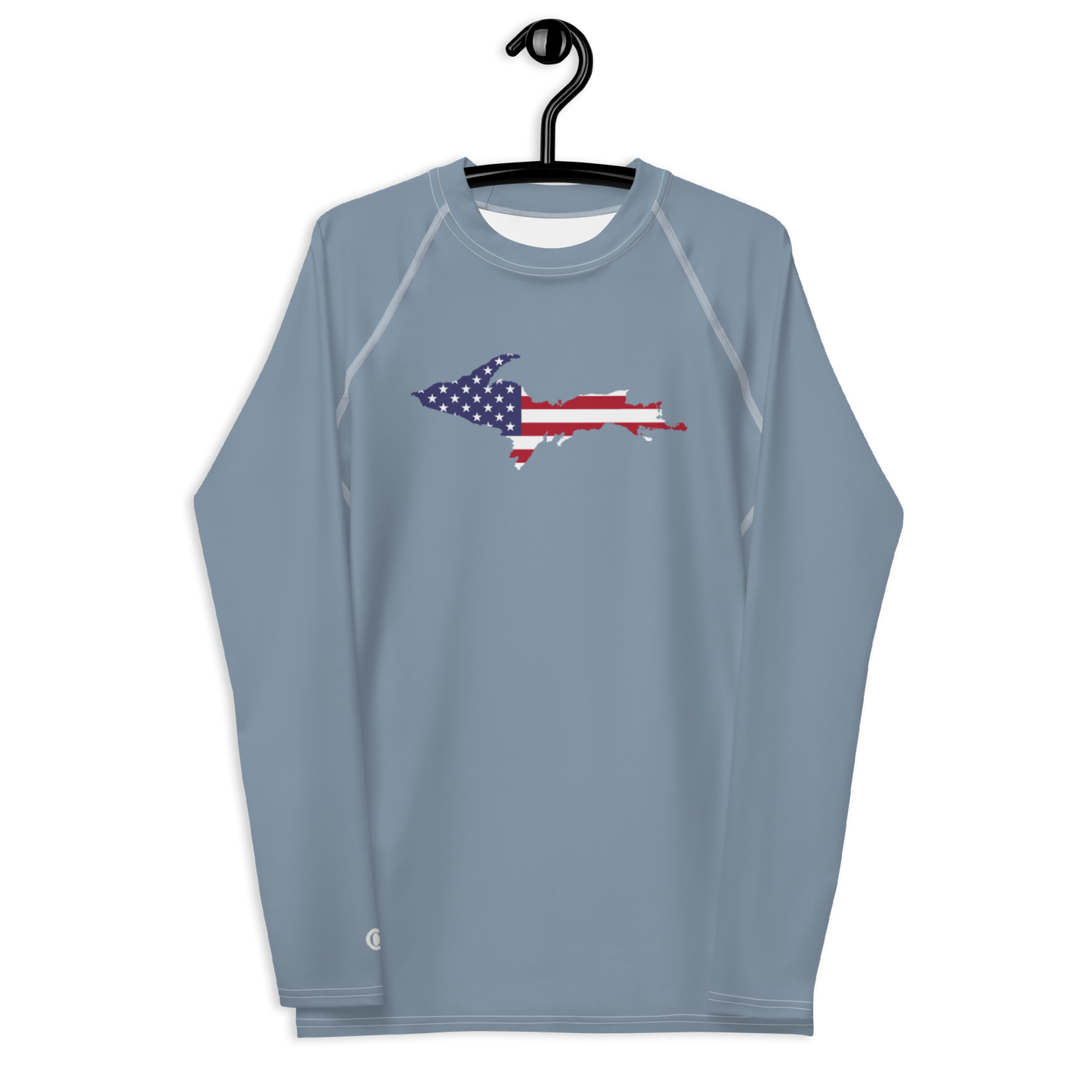 Michigan Upper Peninsula Rash Guard (w/ UP USA Flag) | Men's - B-24 Grey