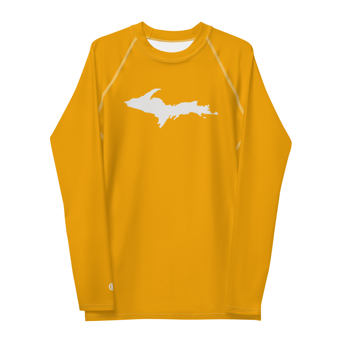 Michigan Upper Peninsula Rash Guard (w/ UP Outline) | Men's - Birch Leaf Orange