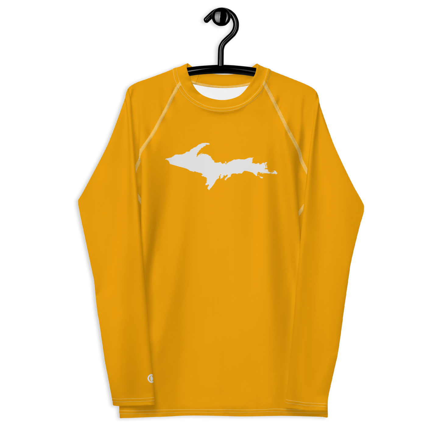 Michigan Upper Peninsula Rash Guard (w/ UP Outline) | Men's - Birch Leaf Orange