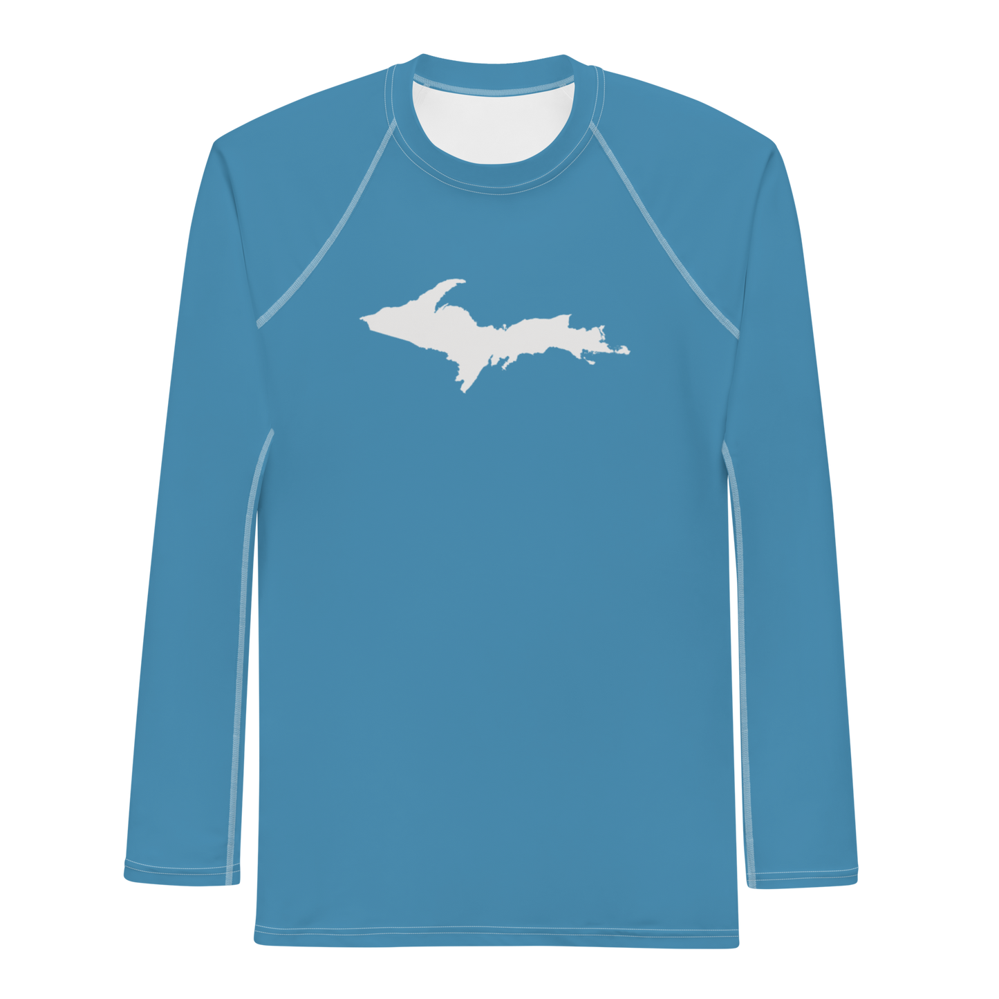 Michigan Upper Peninsula Rash Guard (w/ UP Outline) | Men's - Lake Michigan Blue