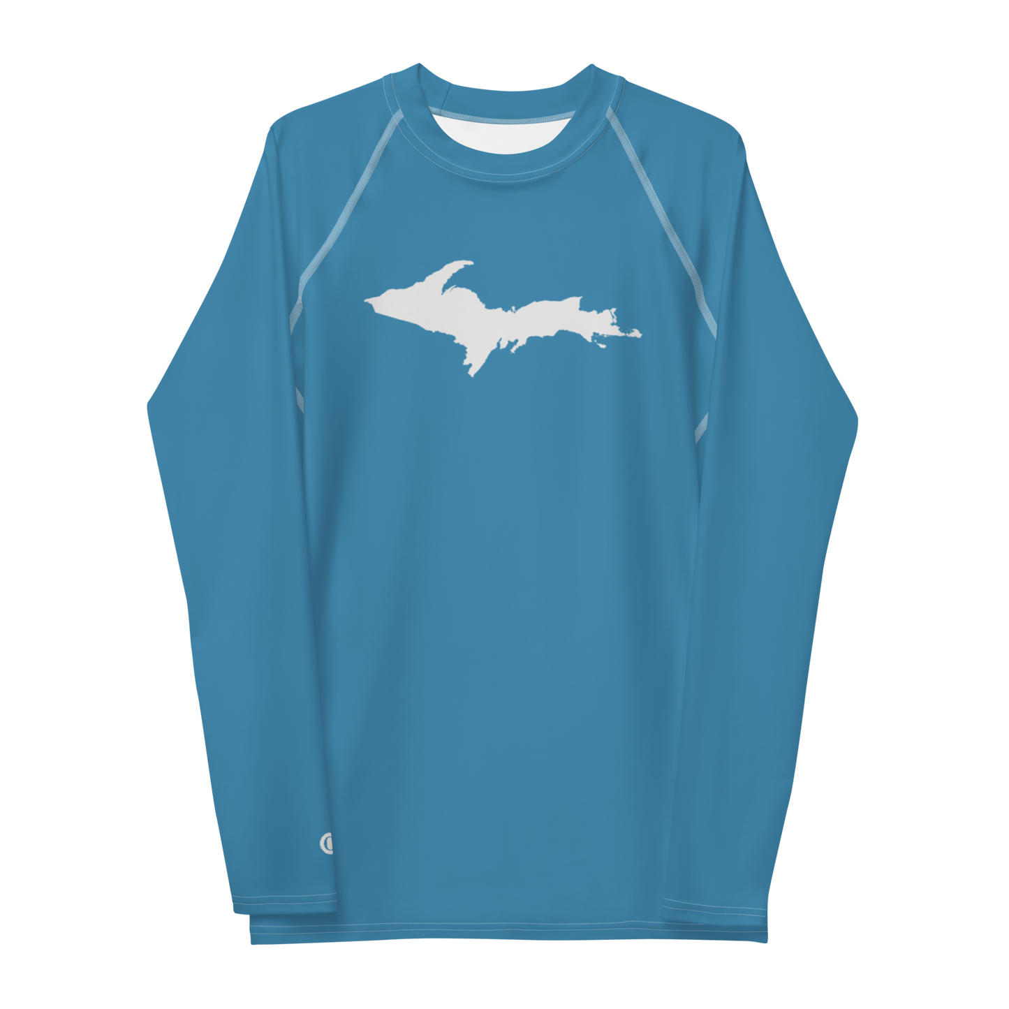 Michigan Upper Peninsula Rash Guard (w/ UP Outline) | Men's - Lake Michigan Blue