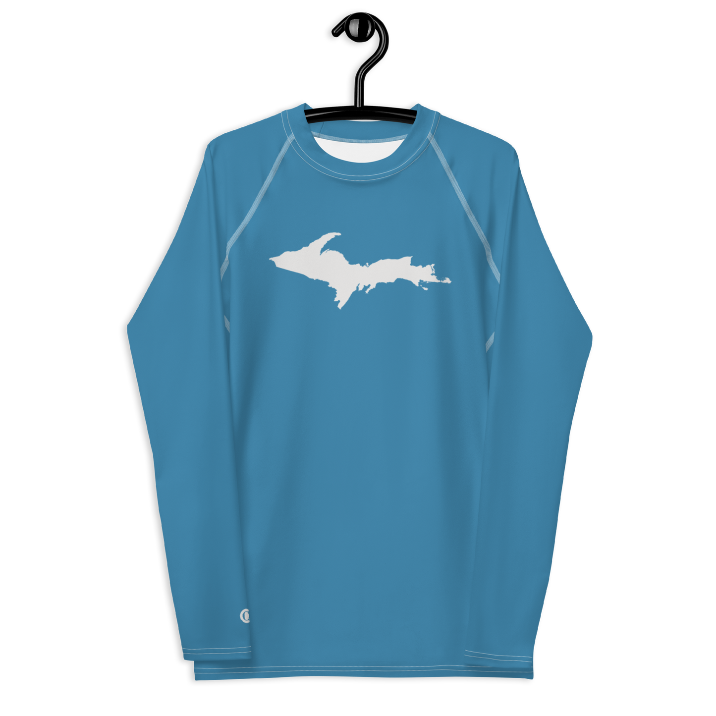 Michigan Upper Peninsula Rash Guard (w/ UP Outline) | Men's - Lake Michigan Blue