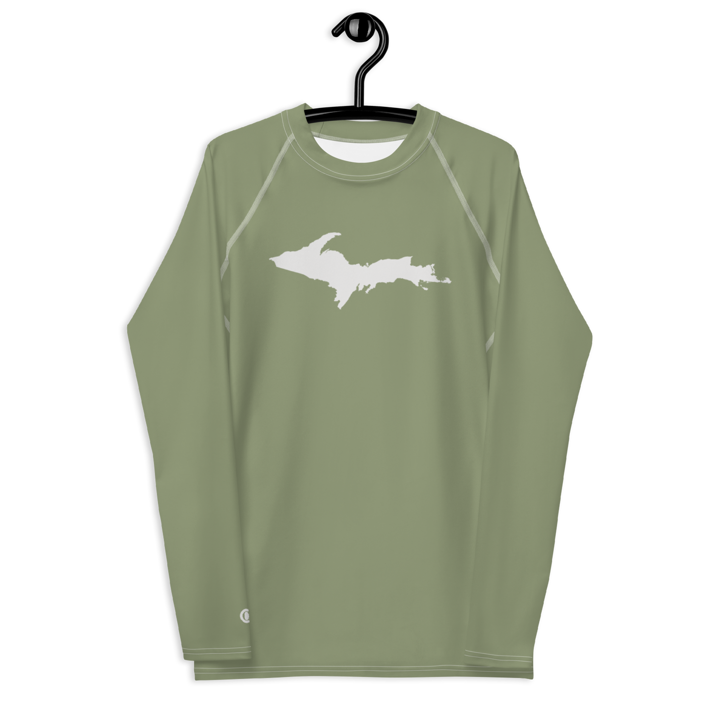 Michigan Upper Peninsula Rash Guard (w/ UP Outline) | Men's - Beachgrass Green