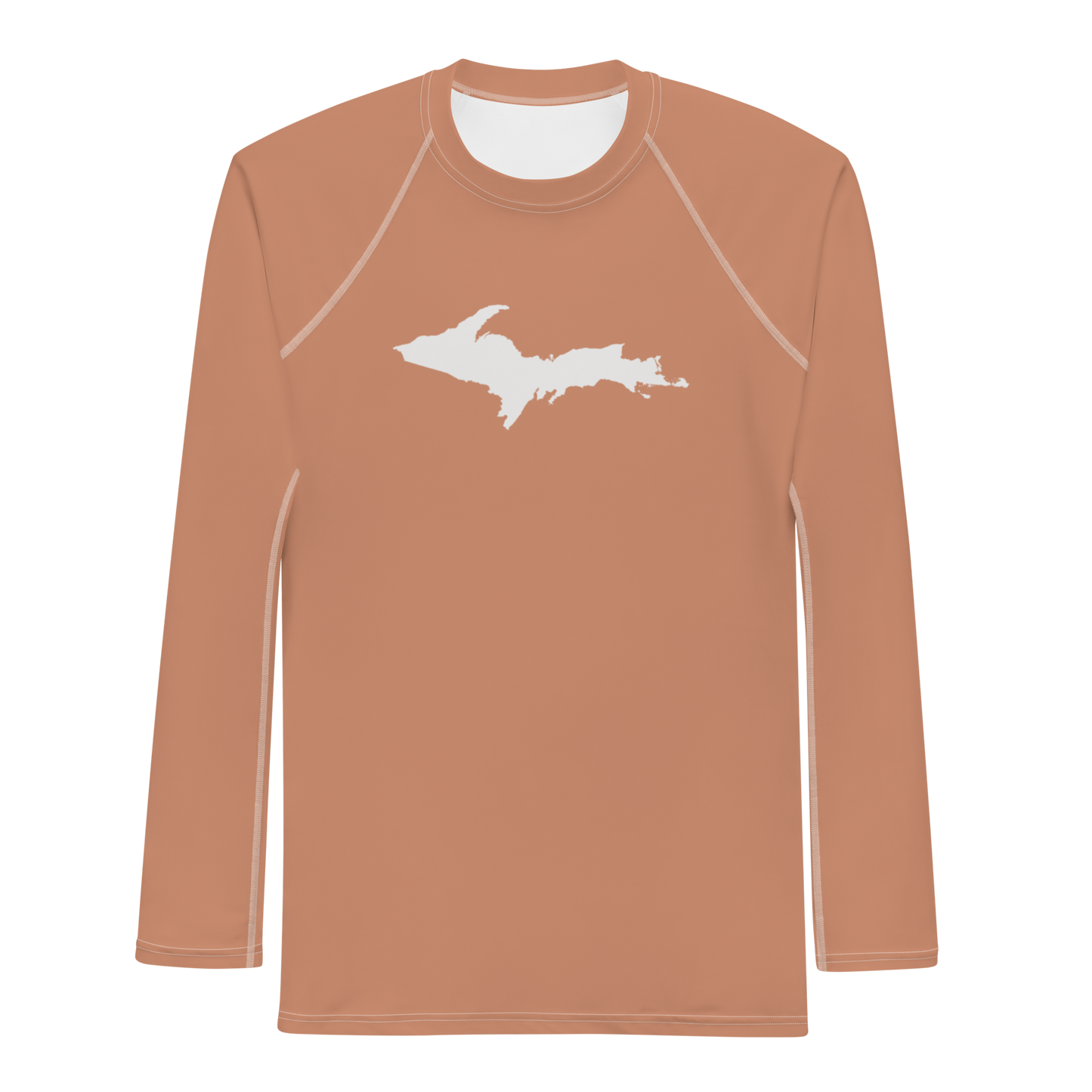 Michigan Upper Peninsula Rash Guard (w/ UP Outline) | Men's - Copper Color