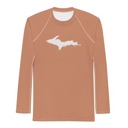 Michigan Upper Peninsula Rash Guard (w/ UP Outline) | Men's - Copper Color