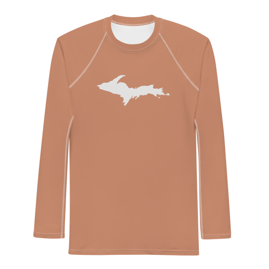 Michigan Upper Peninsula Rash Guard (w/ UP Outline) | Men's - Copper Color