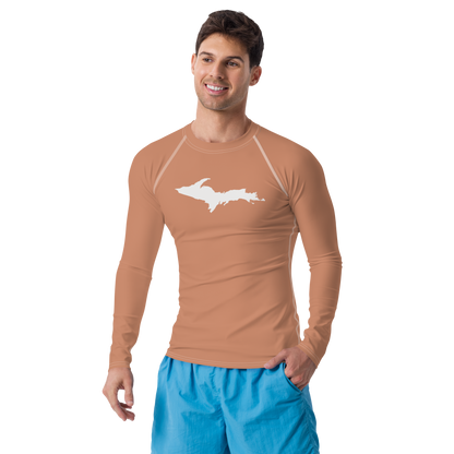 Michigan Upper Peninsula Rash Guard (w/ UP Outline) | Men's - Copper Color