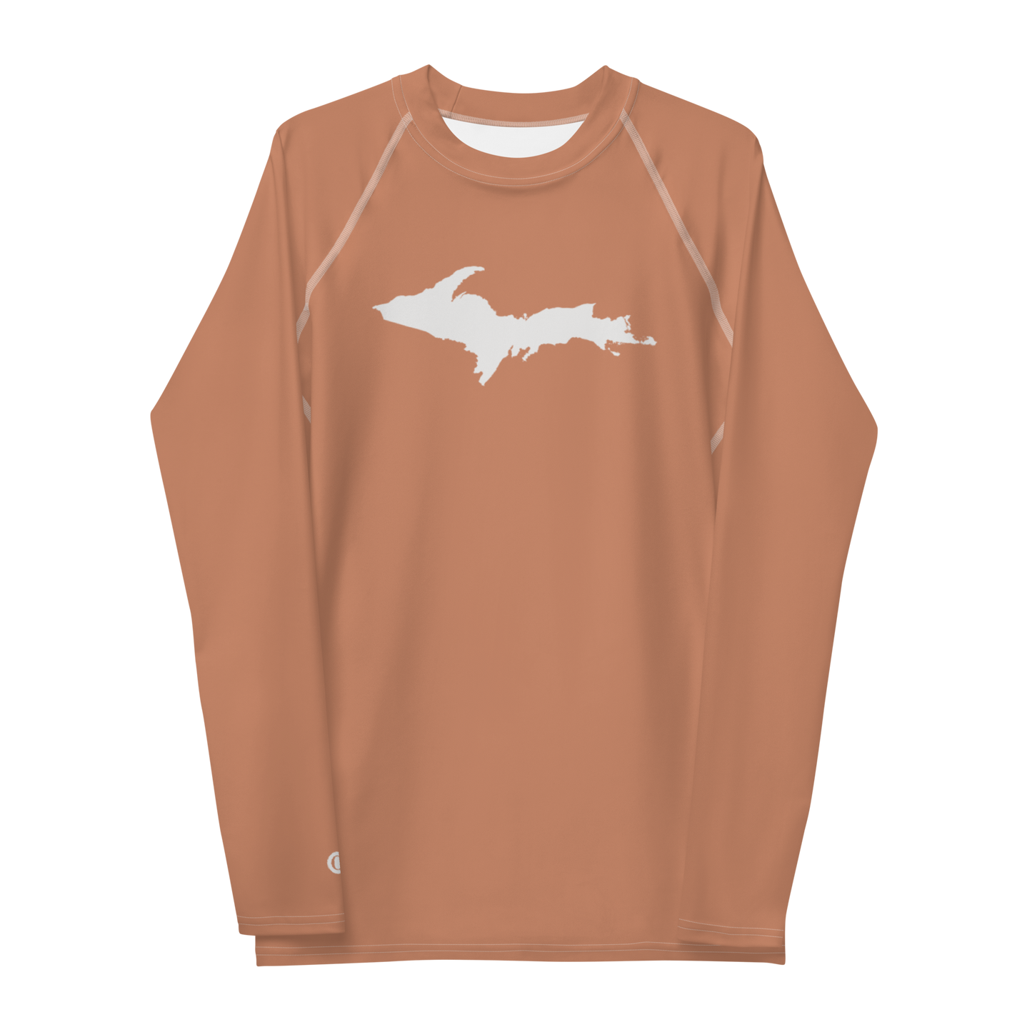 Michigan Upper Peninsula Rash Guard (w/ UP Outline) | Men's - Copper Color