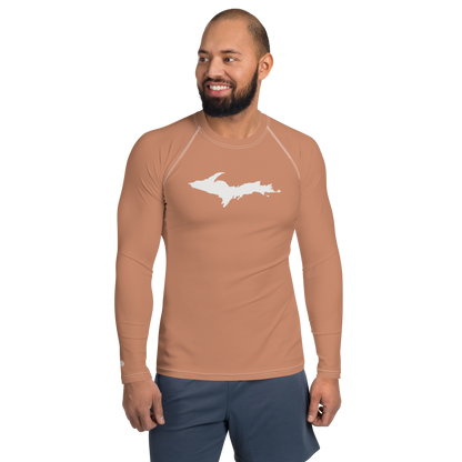 Michigan Upper Peninsula Rash Guard (w/ UP Outline) | Men's - Copper Color