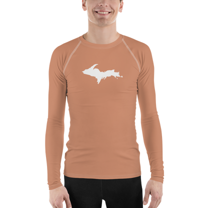 Michigan Upper Peninsula Rash Guard (w/ UP Outline) | Men's - Copper Color