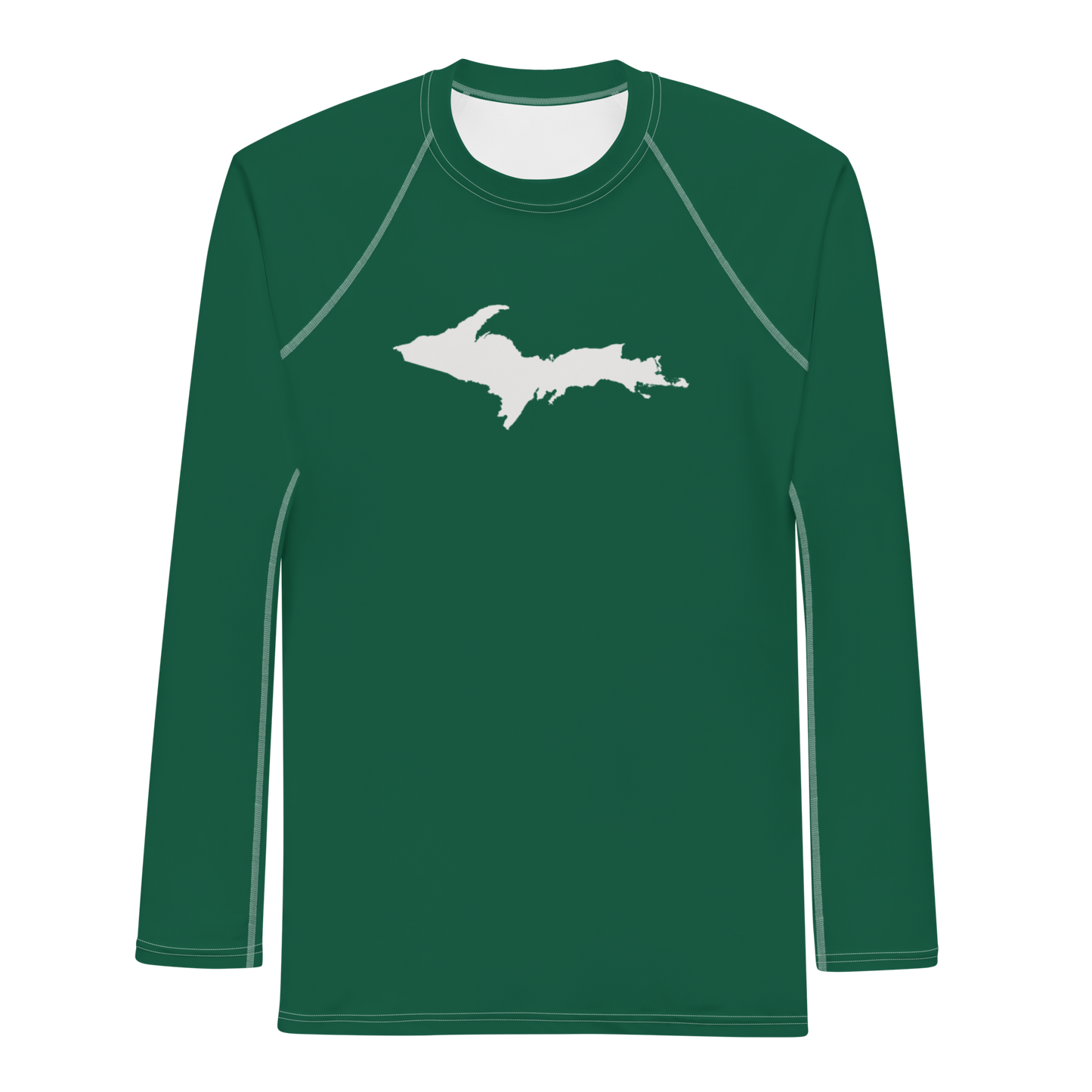 Michigan Upper Peninsula Rash Guard (w/ UP Outline) | Men's - Superior Green