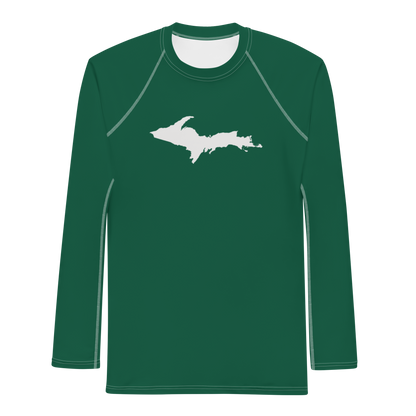 Michigan Upper Peninsula Rash Guard (w/ UP Outline) | Men's - Superior Green