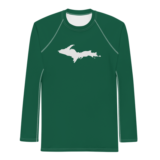 Michigan Upper Peninsula Rash Guard (w/ UP Outline) | Men's - Superior Green