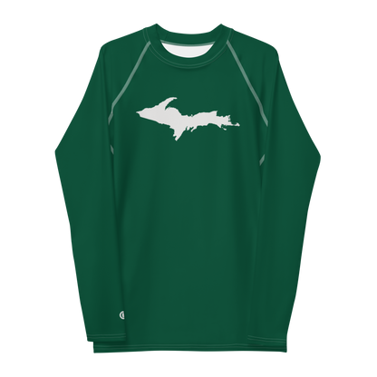 Michigan Upper Peninsula Rash Guard (w/ UP Outline) | Men's - Superior Green