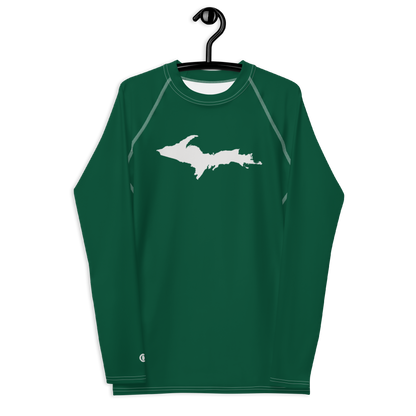 Michigan Upper Peninsula Rash Guard (w/ UP Outline) | Men's - Superior Green