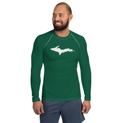 Michigan Upper Peninsula Rash Guard (w/ UP Outline) | Men's - Superior Green