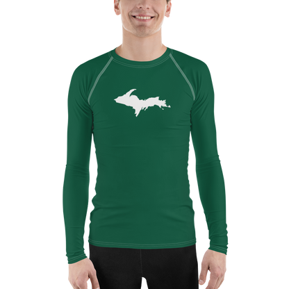 Michigan Upper Peninsula Rash Guard (w/ UP Outline) | Men's - Superior Green