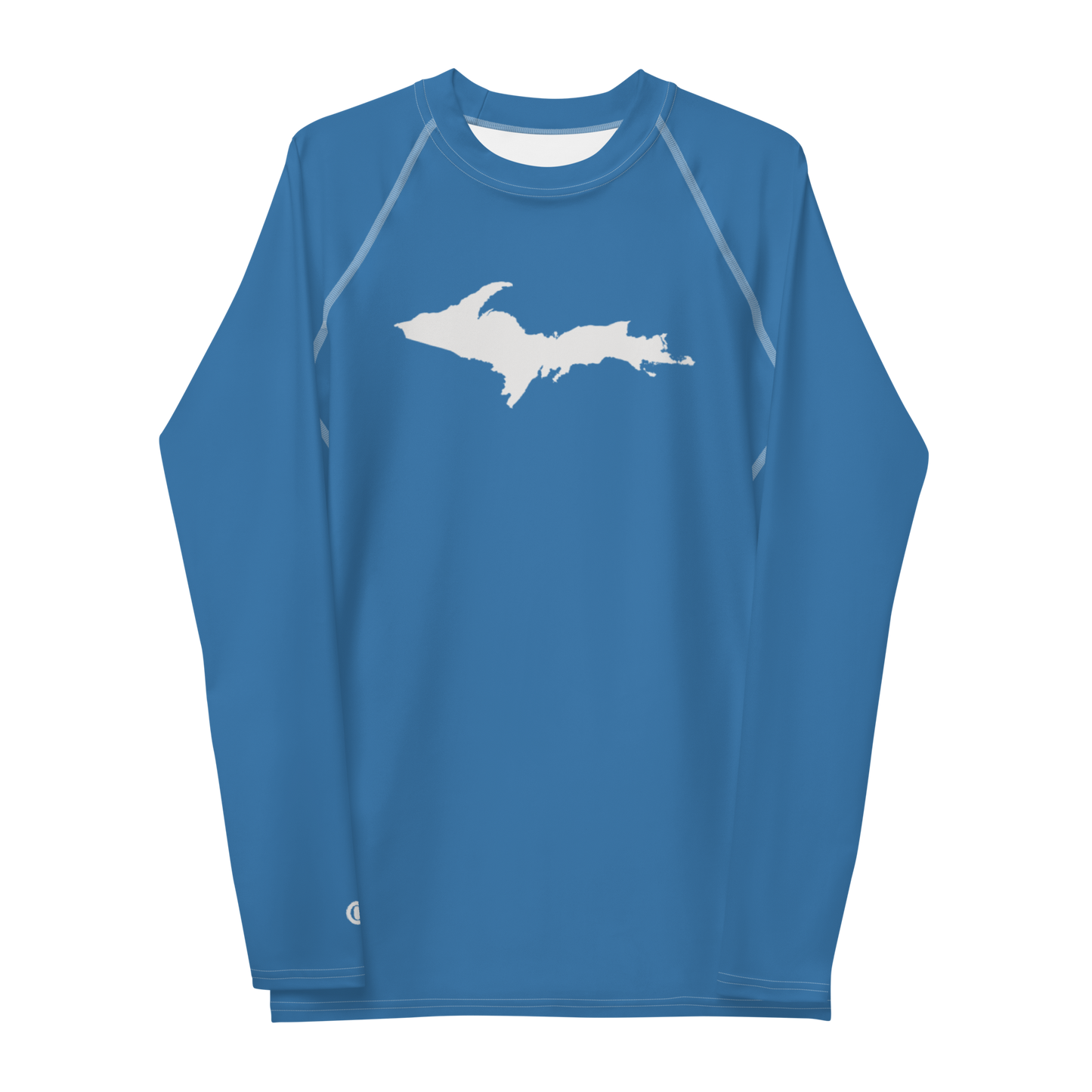 Michigan Upper Peninsula Rash Guard (w/ UP Outline) | Men's - Lake Superior Blue