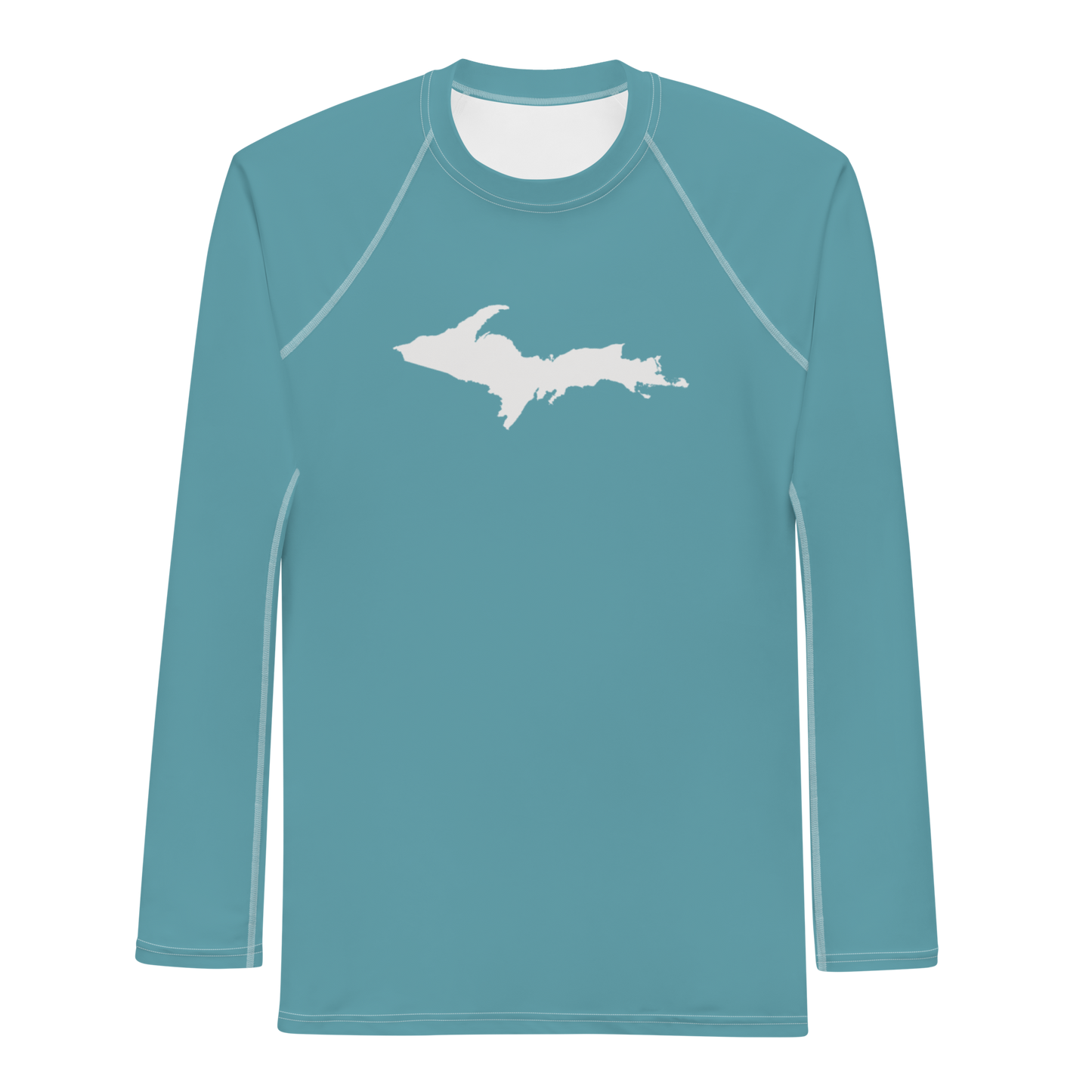 Michigan Upper Peninsula Rash Guard (w/ UP Outline) | Men's - Lake Huron Blue