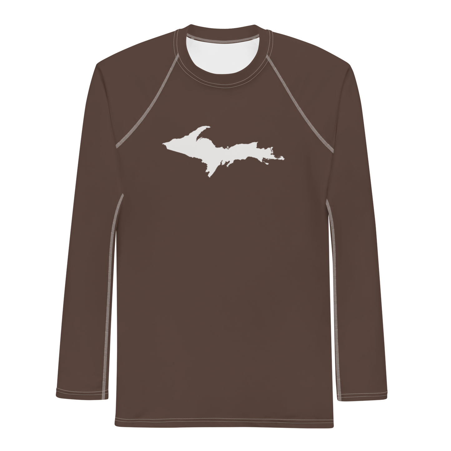 Michigan Upper Peninsula Rash Guard (w/ UP Outline) | Men's - Hickory Color