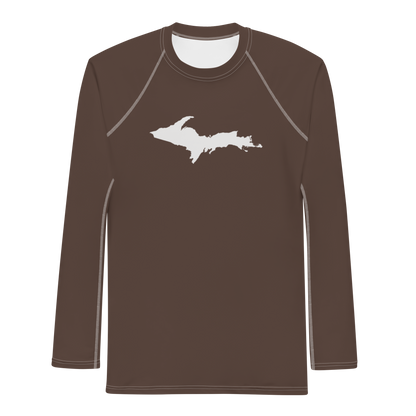 Michigan Upper Peninsula Rash Guard (w/ UP Outline) | Men's - Hickory Color