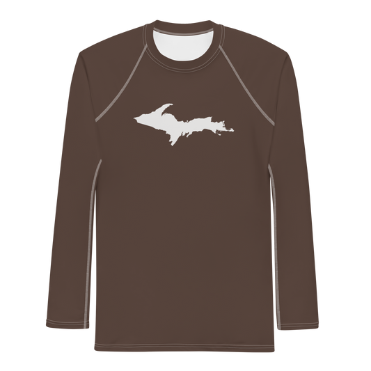 Michigan Upper Peninsula Rash Guard (w/ UP Outline) | Men's - Hickory Color