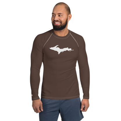 Michigan Upper Peninsula Rash Guard (w/ UP Outline) | Men's - Hickory Color