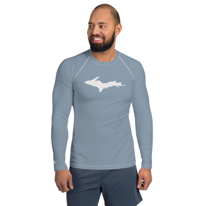 Michigan Upper Peninsula Rash Guard (w/ UP Outline) | Men's - B-24 Grey