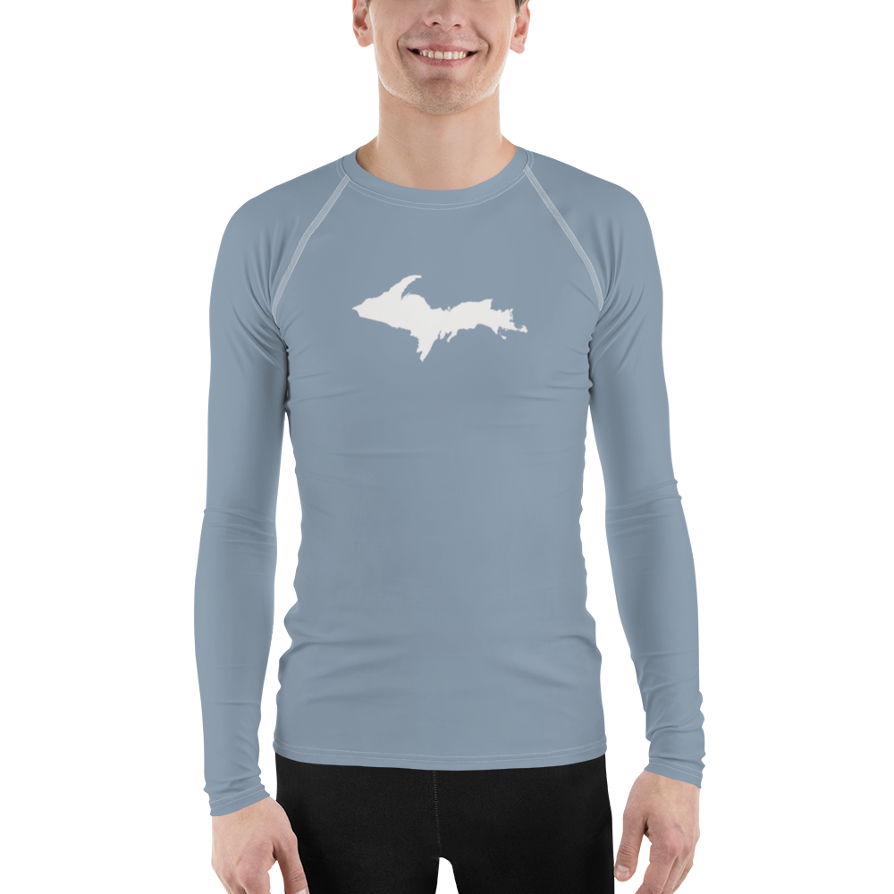 Michigan Upper Peninsula Rash Guard (w/ UP Outline) | Men's - B-24 Grey