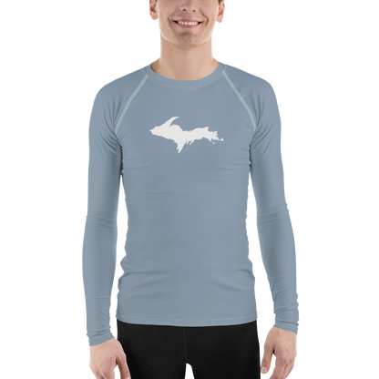 Michigan Upper Peninsula Rash Guard (w/ UP Outline) | Men's - B-24 Grey