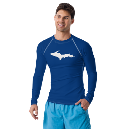 Michigan Upper Peninsula Rash Guard (w/ UP Outline) | Men's - Dearborn Blue