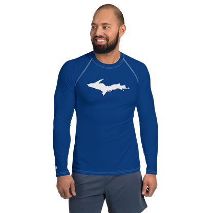 Michigan Upper Peninsula Rash Guard (w/ UP Outline) | Men's - Dearborn Blue