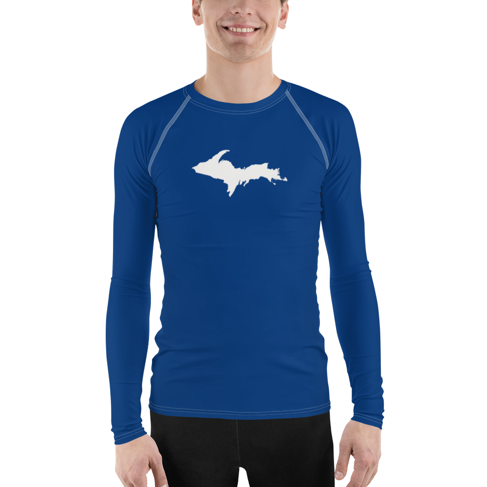 Michigan Upper Peninsula Rash Guard (w/ UP Outline) | Men's - Dearborn Blue