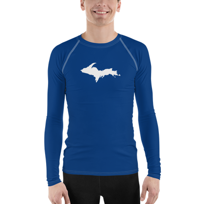 Michigan Upper Peninsula Rash Guard (w/ UP Outline) | Men's - Dearborn Blue