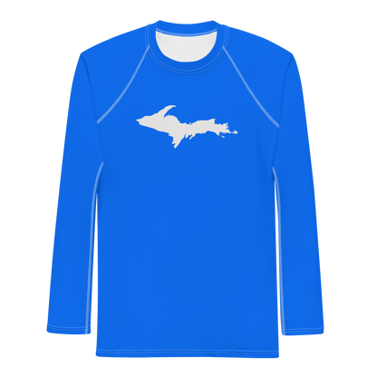 Michigan Upper Peninsula Rash Guard (w/ UP Outline) | Men's -  Motor Town Blue