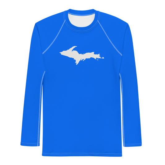 Michigan Upper Peninsula Rash Guard (w/ UP Outline) | Men's -  Motor Town Blue