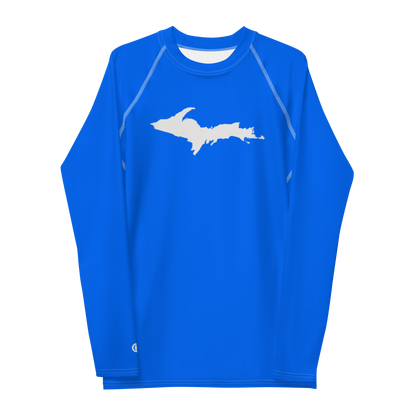 Michigan Upper Peninsula Rash Guard (w/ UP Outline) | Men's -  Motor Town Blue