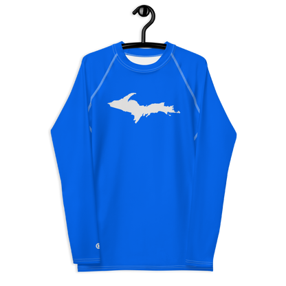 Michigan Upper Peninsula Rash Guard (w/ UP Outline) | Men's -  Motor Town Blue