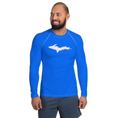 Michigan Upper Peninsula Rash Guard (w/ UP Outline) | Men's -  Motor Town Blue