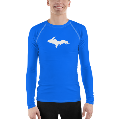 Michigan Upper Peninsula Rash Guard (w/ UP Outline) | Men's -  Motor Town Blue