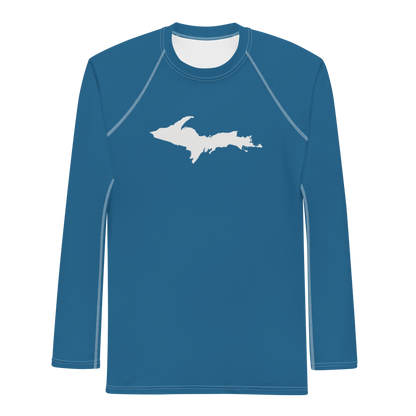 Michigan Upper Peninsula Rash Guard (w/ UP Outline) | Men's - Blueberry