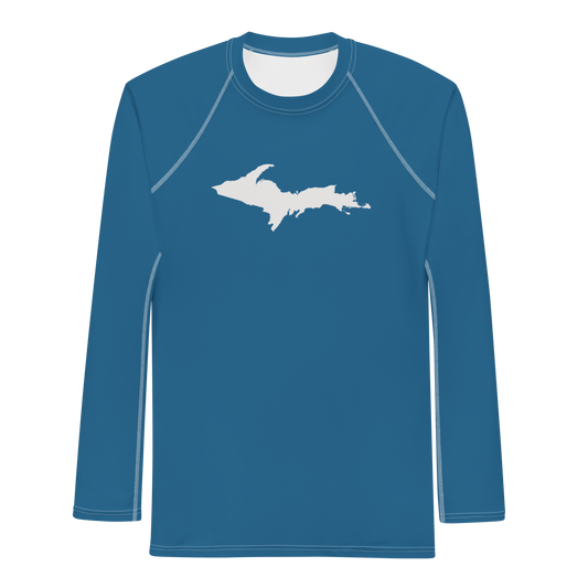 Michigan Upper Peninsula Rash Guard (w/ UP Outline) | Men's - Blueberry