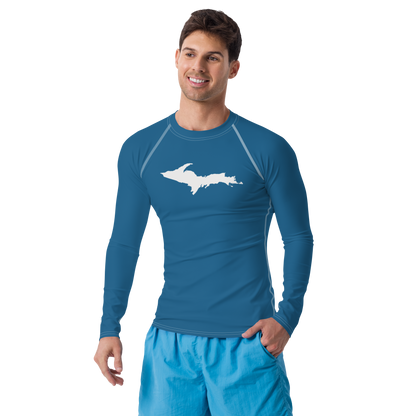 Michigan Upper Peninsula Rash Guard (w/ UP Outline) | Men's - Blueberry