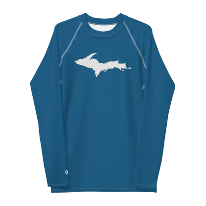 Michigan Upper Peninsula Rash Guard (w/ UP Outline) | Men's - Blueberry