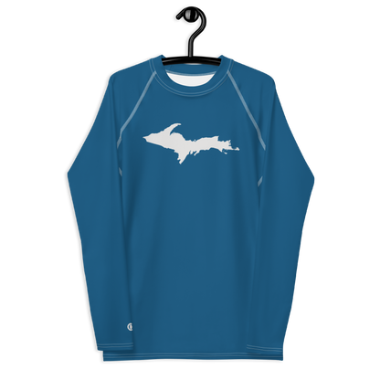 Michigan Upper Peninsula Rash Guard (w/ UP Outline) | Men's - Blueberry