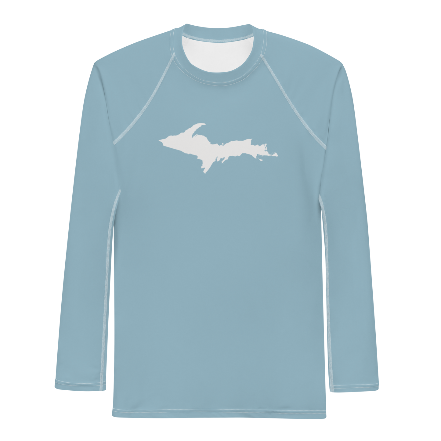 Michigan Upper Peninsula Rash Guard (w/ UP Outline) | Men's - Opal Blue